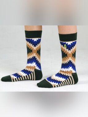 Woven Pear Kids Tribal Toe Crew Socks
